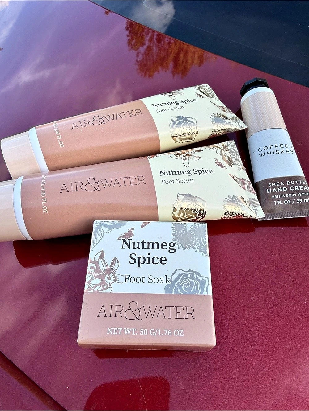 Air & Water Nutmeg Spice Foot Care Set Floral Foot Care Set NWT